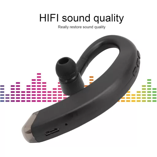 Lazmin112 Bluetooth Mono Fülhorgos Vezeték Nélküli HiFi Sztereó Mélybass Fejhallgató Fekete