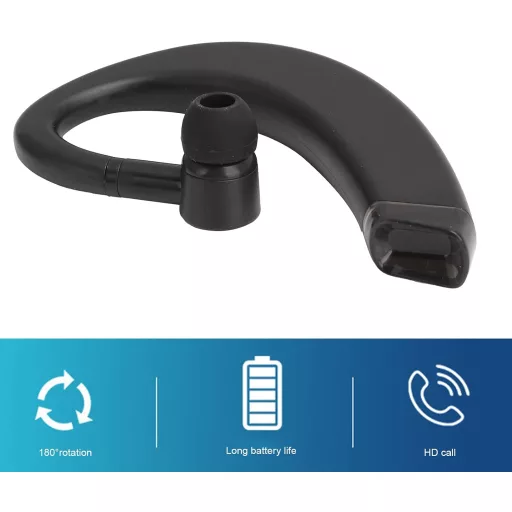 Lazmin112 Bluetooth Mono Fülhorgos Vezeték Nélküli HiFi Sztereó Mélybass Fejhallgató Fekete
