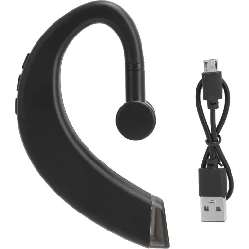 Lazmin112 Bluetooth Mono Fülhorgos Vezeték Nélküli HiFi Sztereó Mélybass Fejhallgató Fekete