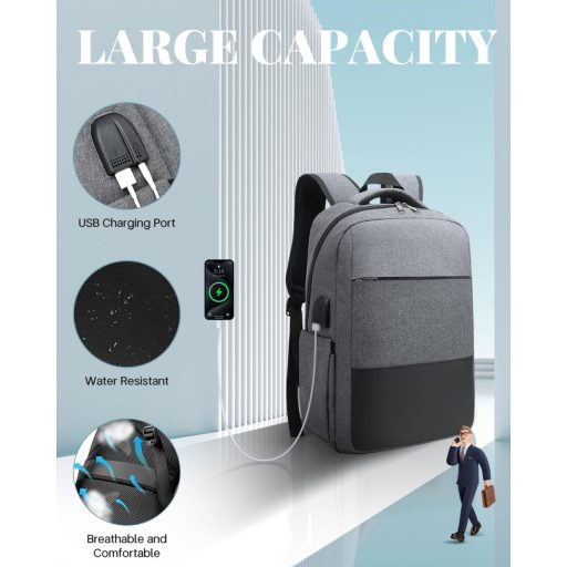 Rucsac Laptop Besttravel pentru Notebook de 15,6 Inch, Rucsac Școlar Impermeabil pentru Muncă, Călătorii și Camping