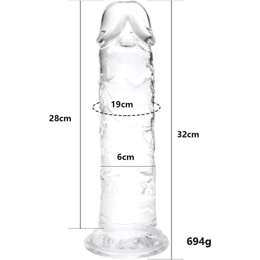 Óriás XXL realisztikus dildó 32 cm, tapadókorongos, férfiaknak és nőknek