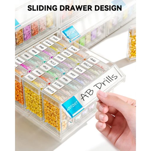 ARTDOT 5D Gyémántfestés Tárolódoboz 70 Részes Szett Tölcsérrel és Matricákkal