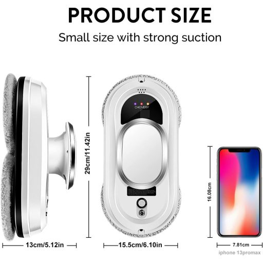 CHOVERY CL-1 Robot za čišćenje prozora - Električni usisavač za prozore s daljinskim upravljačem, inteligentnim sustavom za prepoznavanje rubova, magnetskim prianjanjem