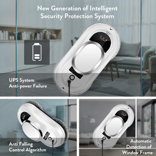 CHOVERY CL-1 Ablaktisztító Robot - Elektromos Ablakporszívó Távirányítóval, Intelligens Peremfelismerő Rendszerrel, Mágneses Tapadással Függ