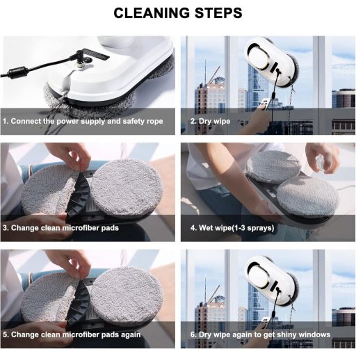 CHOVERY CL-1 Robot za čišćenje prozora - Električni usisavač za prozore s daljinskim upravljačem, inteligentnim sustavom za prepoznavanje rubova, magnetskim prianjanjem