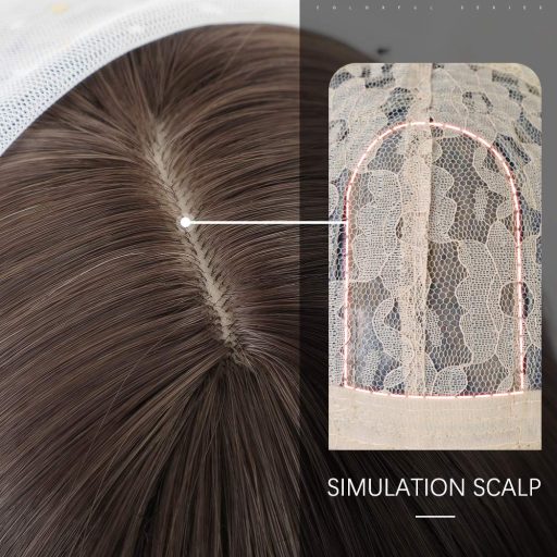 Esmee 61 cm Dlhá Vlnitá Parochňa s Ofinou - Ombre Hnedo-Sivá Tepluvzdorná Syntetická Dámska Parochňa s Nastaviteľnou Veľkosťou Hlavy