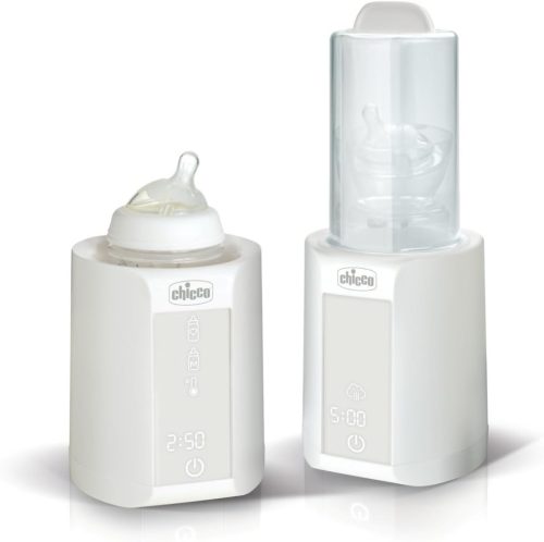 Chicco 2 az 1-ben Bébiétel és Cumisüveg Melegítő, Időzítő, Kiolvasztó és Sterilizáló Funkcióval, Üvegekhez és Bébiételes Üvegekhez, Fehér