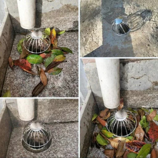 BootyBay 304 Filtru din oțel inoxidabil pentru jgheab, grilă de protecție, protecție împotriva frunzelor și a murdăriei - diametru 38mm