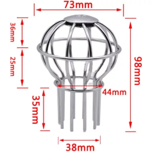 BootyBay 304 Filtru din oțel inoxidabil pentru jgheab, grilă de protecție, protecție împotriva frunzelor și a murdăriei - diametru 38mm