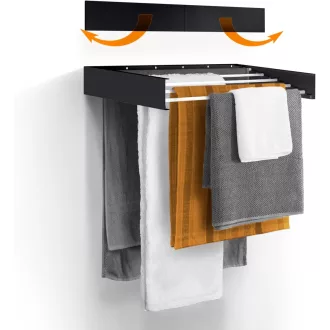   Uscător de rufe pliabil Urban Nouk, montat pe perete - economie de spațiu, suport de uscare extensibil pentru utilizare interioară și exterioară, 70 cm, gri