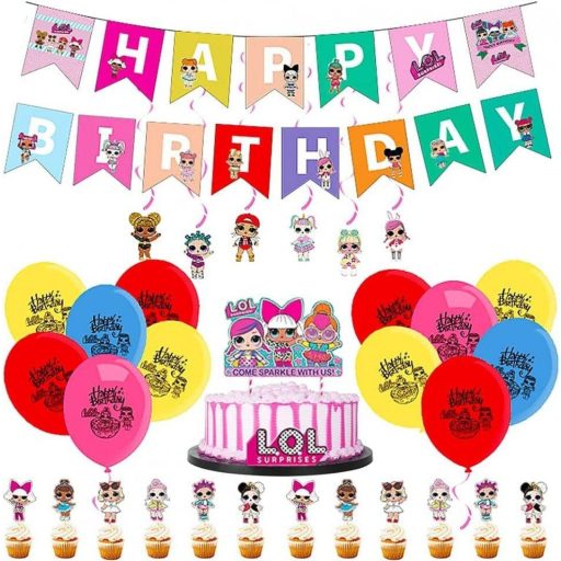 Detská narodeninová dekoračná sada 42 ks - Farebné tvary a vzory