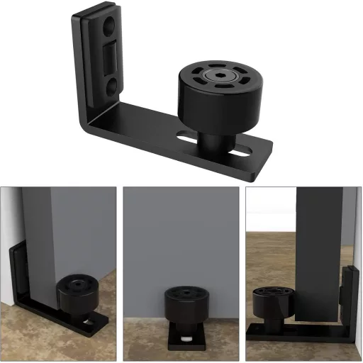 WOLFBIRD 2 kom Podesivi Drveni Vodilice za Klizna Vrata Crne