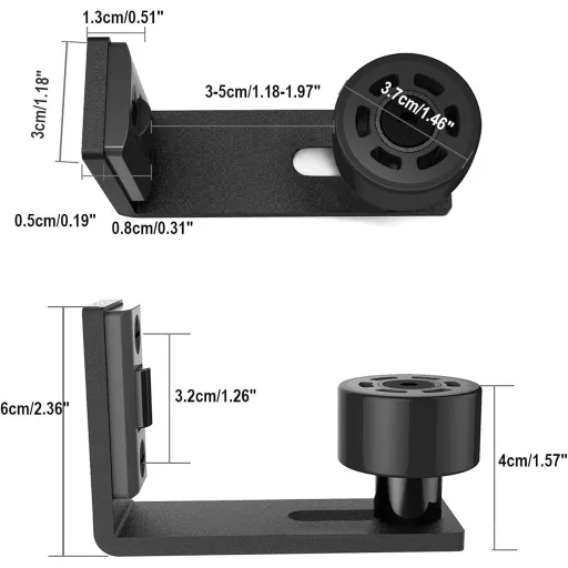WOLFBIRD 2 kom Podesivi Drveni Vodilice za Klizna Vrata Crne