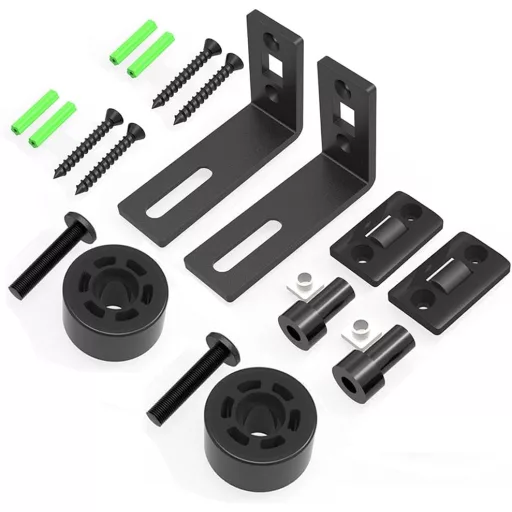 WOLFBIRD 2 kom Podesivi Drveni Vodilice za Klizna Vrata Crne