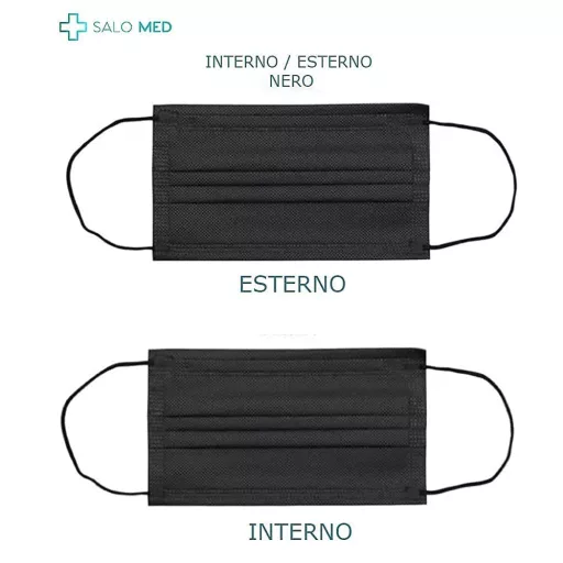 SALO MED 50 darab fekete sebészeti maszk 3 rétegű CE minősített orvosi eszköz