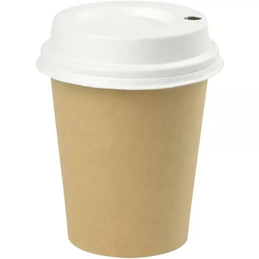 BIOZOYG Fehér Karton Kávéspohár Tető Ivónyílással - 90mm Átmérőjű, Hőálló, Biológiailag Lebomló, Komposztálható Fedél Elviteles Kávéspohárho