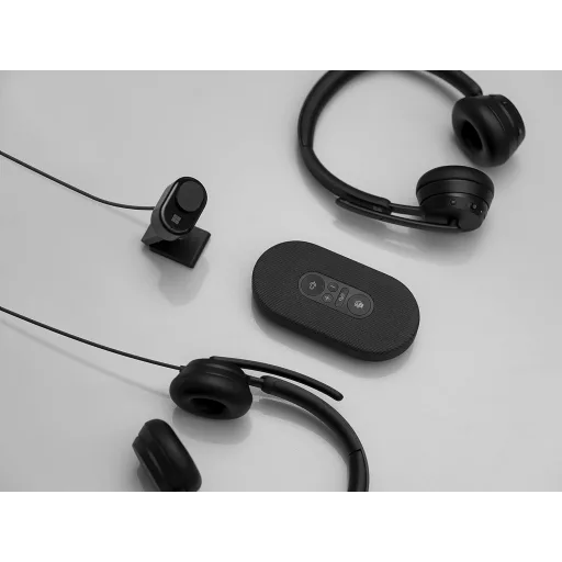 Microsoft Modern USB-C Hangszóró Fekete - Kompakt Hordozható Asztali Hangfal 25W Teljesítménnyel, Kábeltartóval és Hordtáskával