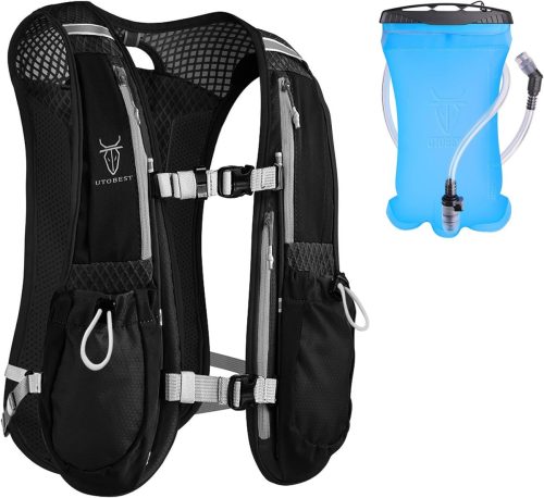 UTOBEST 5L Rucsac de alergare ultraușor cu rezervor de apă de 1,5L - Rucsac de hidratare pentru bărbați și femei, pentru alergare, maraton, ciclism, cu 7 buzunare