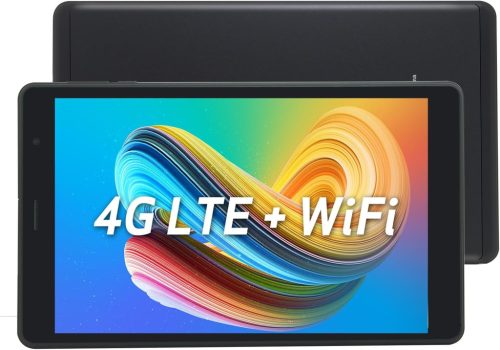 CWOWDEFU Tabletă Android 10 de 8 inch, 4G LTE WiFi, cu funcție de telefon, GPS (Negru)
