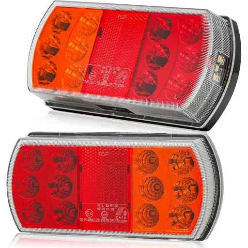 AGRISHOP 12/24V LED Hátsó Lámpa Utánfutóhoz Vízálló E-Mark Fékvilágítás