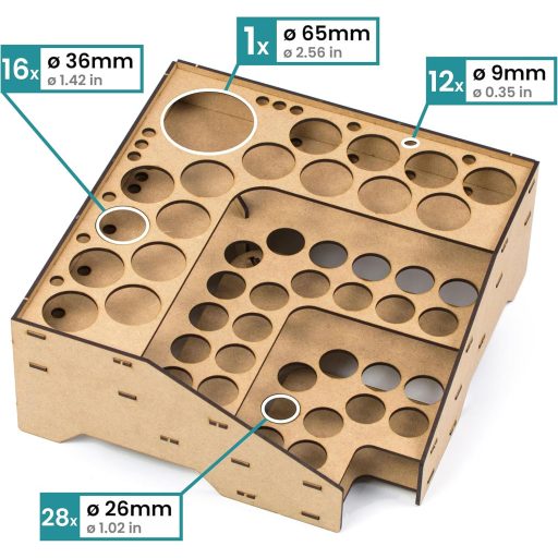 PROSCALE Kutna polica za boje i modeliranje 90° 26-36mm Vallejo Army Painter AK