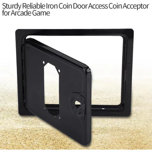 Čierny železný mincovník pre hracie automaty - s rámom 19,5 x 18 cm