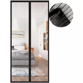   Plasă de insecte magnetică pentru ușă Meet Beauty, plasă împotriva insectelor pentru ușă de balcon, 100x215cm, negru