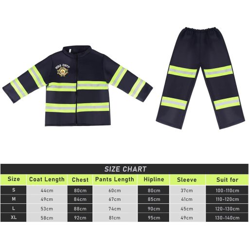 Tacobear Tűzoltó Jelmez Gyerekeknek - Sisakkal és Játék Tűzoltókészlettel, 3-9 Éveseknek