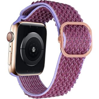   Športový remienok pre Apple Watch 38-41mm - EWENYS fialový vlnitý, nastaviteľný nylonový remienok