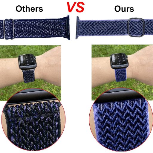 Športový remienok pre Apple Watch 38-41mm - EWENYS fialový vlnitý, nastaviteľný nylonový remienok