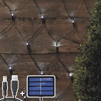   DIWUJI 204 LED sieťová svetelná reťaz 3 m x 2 m, solárne napájanie a USB, vianočná dekorácia