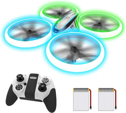 AVIALOGIC Q9s Dronă RC elicopter pentru copii cu lumini albastru-verde, rotire la 360°, menținere a altitudinii și mod Headless - Cadoul perfect pentru băieți