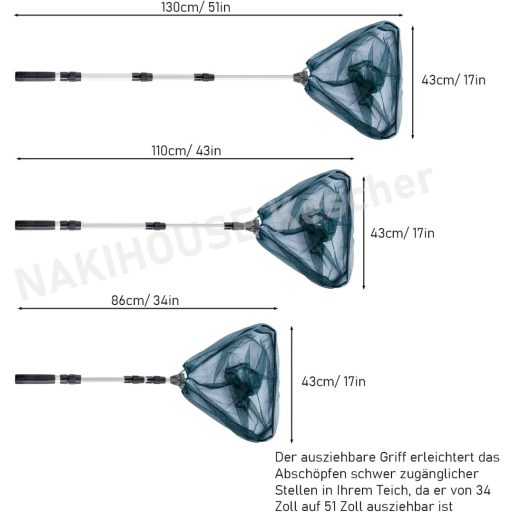 NAKIHOUSE Teleskopická sieťka na ryby, motýle a vtáky, odolná