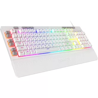   Tastatură gaming Redragon K512 Shiva albă, RGB LED, cu membrană, QWERTY