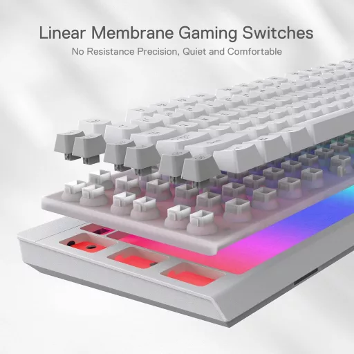 Tastatură gaming Redragon K512 Shiva albă, RGB LED, cu membrană, QWERTY