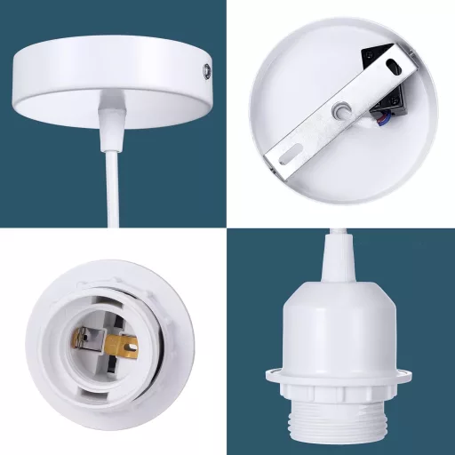 Závesné svietidlo Linkind E27 s textilným káblom, 100 cm nastaviteľné, biele závesné svietidlo