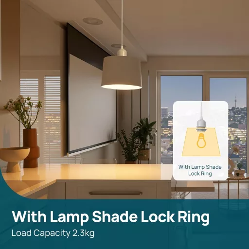 Linkind E27 függőlámpa textil kábellel, 100 cm állítható, fehér függesztékes lámpatest