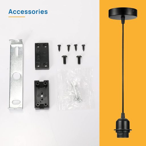 Linkind E27 Dulie pentru lampă suspendată cu cablu textil de 100 cm, lampă de tavan cu înălțime reglabilă, cu abajur la alegere, Vi pentru living