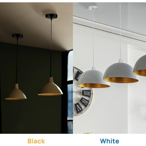 Linkind E27 Dulie pentru lampă suspendată cu cablu textil de 100 cm, lampă de tavan cu înălțime reglabilă, cu abajur la alegere, Vi pentru living