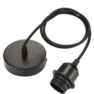   Linkind E27 Dulie pentru lampă suspendată cu cablu textil de 100 cm, lampă de tavan cu înălțime reglabilă, cu abajur la alegere, Vi pentru living