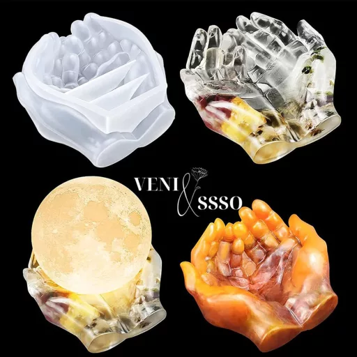 EPODA silikonski kalup 3D ruka za lijevanje epoksidne smole za izradu svijećnjaka