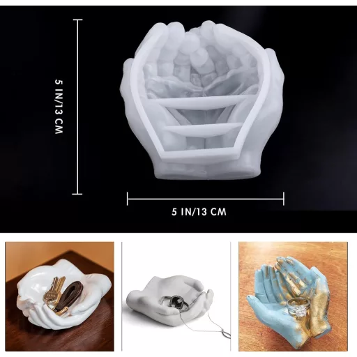 EPODA szilikon forma 3D kéz epoxi gyanta öntéshez gyertyatartó készítéshez