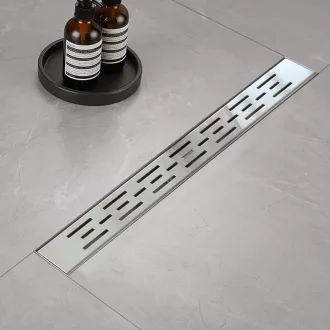   Elefloom Sifon de duș din oțel inoxidabil, 60 cm - Sifon de scurgere extra-plat pentru pardoseală, cu coș de păr, finisaj modern, lustruit, cu evacuare rapidă a apei