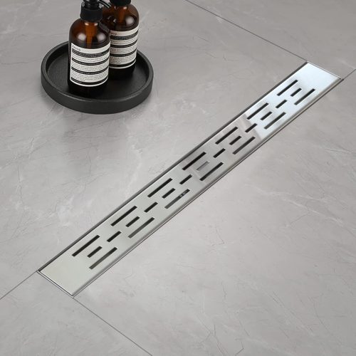 Elefloom Sifon de duș din oțel inoxidabil, 60 cm - Sifon de scurgere extra-plat pentru pardoseală, cu coș de păr, finisaj modern, lustruit, cu evacuare rapidă a apei