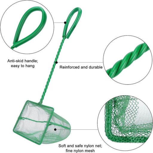 Akvárium Háló Finom Nylon Horgászhálóval Ergonomikus kialakítás Fogantyú hossza: 24,4 cm