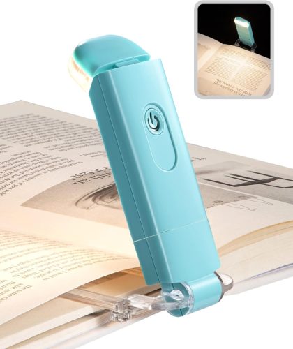 DEWENWILS Olvasólámpa Csipesszel - USB Tölthető Könyvlámpa 2 Fényerőszinttel, Meleg Fehér Fény, Állítható, Könnyű Hordozható Olvasófény Gyer