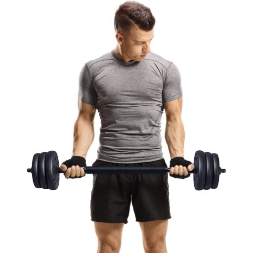 Set gantere 2 în 1, ajustabile, cu mâner anti-alunecare și cleme de blocare spinlock.