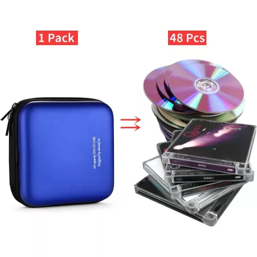 LIOVODE DVD Táska 48 Kapacitás EVA Anyag CD Tartó Tárolószer