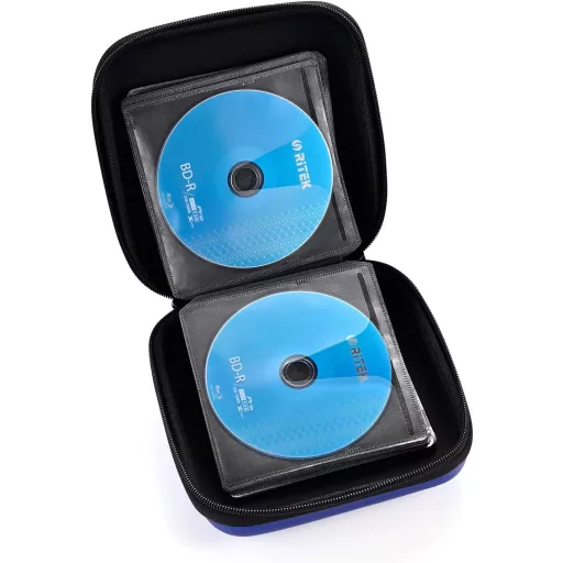 LIOVODE DVD Táska 48 Kapacitás EVA Anyag CD Tartó Tárolószer
