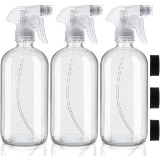   BELLE VOUS Sticle Transparente Goale cu Pulverizator, Reîncărcabile, 3 buc, 250 ml, Aromaterapie